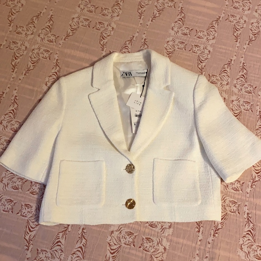 Zara Cropped Tweed Blazer - Never Worn Brand New with Tags!